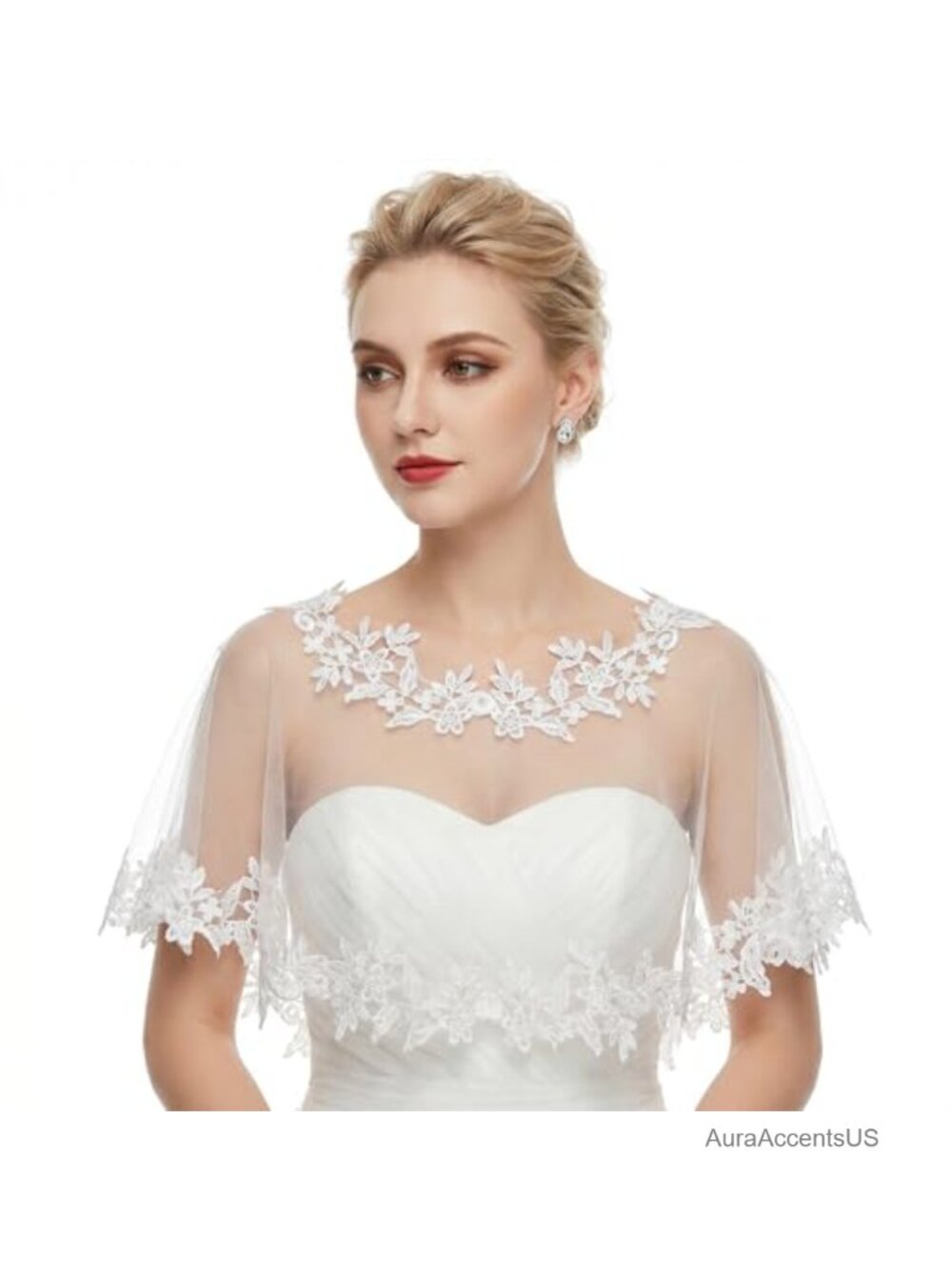 Lace Shawl Wrap for Women Bridal Cape Evening Dress Wedding 1920s Cover Up